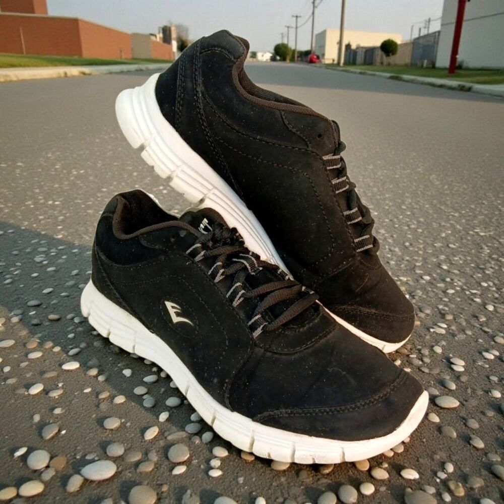 EVERLAST SPORT Womens Black Faux Suede Running Sneakers - Size: 8M